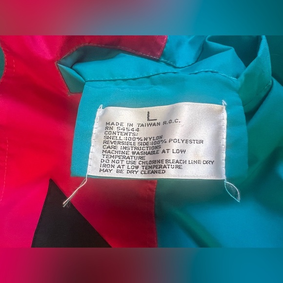 Colorblock Pullover Neon Pink Anorak Fleece Lined Snap Jacket Large Retro G4‎ - Picture 8 of 14